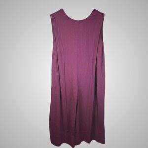 Free People Jumpsuit Sleeveless Wide Leg‎ Relaxed Boho Oversized Small Cranberry